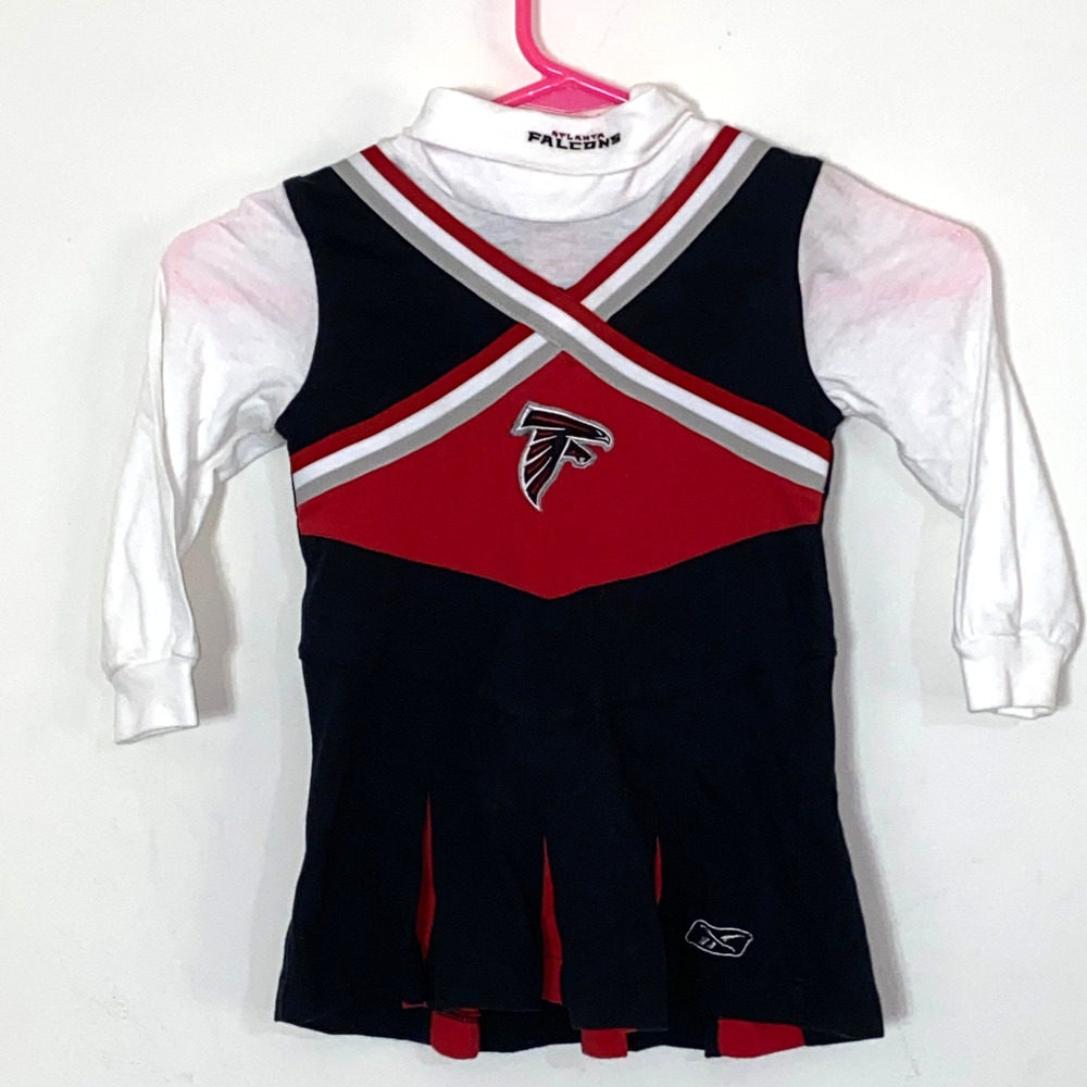 NFL Atlanta Falcons Cheerleading Outfit Red White Black 3T Embroidered Logo